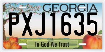 GA license plate PXJ1635