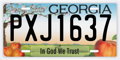 GA license plate PXJ1637