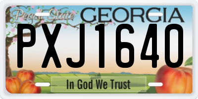GA license plate PXJ1640