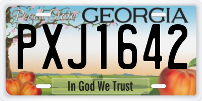GA license plate PXJ1642