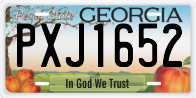 GA license plate PXJ1652
