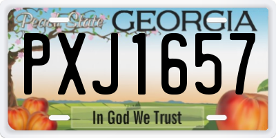 GA license plate PXJ1657