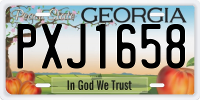 GA license plate PXJ1658