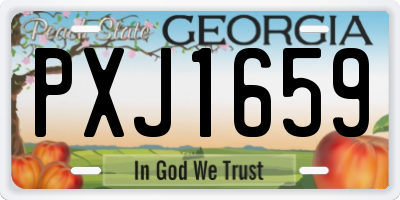 GA license plate PXJ1659