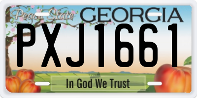 GA license plate PXJ1661