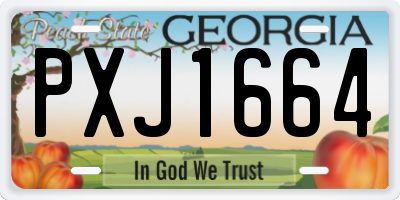 GA license plate PXJ1664