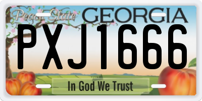 GA license plate PXJ1666