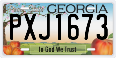 GA license plate PXJ1673