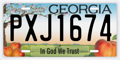 GA license plate PXJ1674