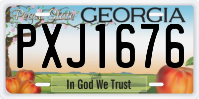 GA license plate PXJ1676
