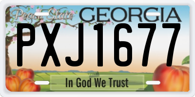 GA license plate PXJ1677