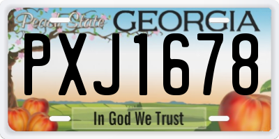GA license plate PXJ1678