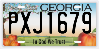 GA license plate PXJ1679