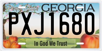 GA license plate PXJ1680