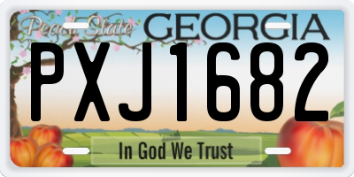 GA license plate PXJ1682