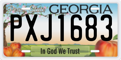 GA license plate PXJ1683
