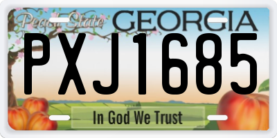 GA license plate PXJ1685
