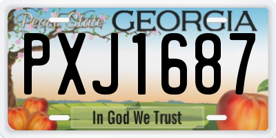 GA license plate PXJ1687