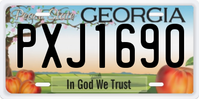 GA license plate PXJ1690