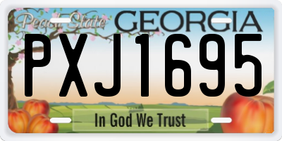 GA license plate PXJ1695