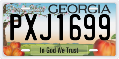GA license plate PXJ1699