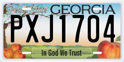GA license plate PXJ1704