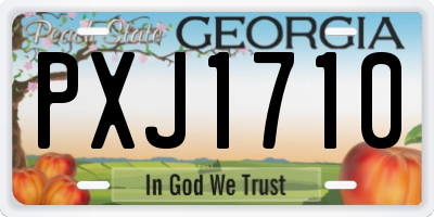 GA license plate PXJ1710