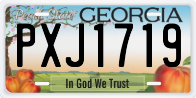 GA license plate PXJ1719