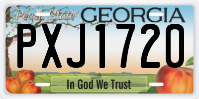 GA license plate PXJ1720