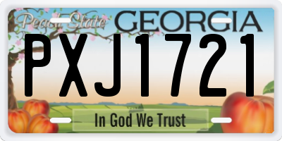 GA license plate PXJ1721