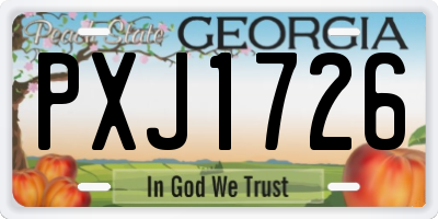 GA license plate PXJ1726