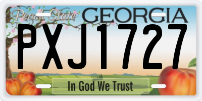 GA license plate PXJ1727