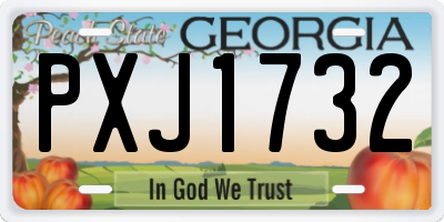 GA license plate PXJ1732
