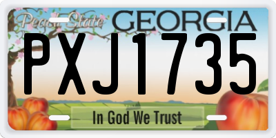 GA license plate PXJ1735