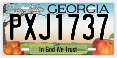 GA license plate PXJ1737