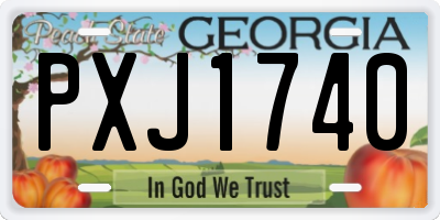 GA license plate PXJ1740