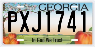 GA license plate PXJ1741