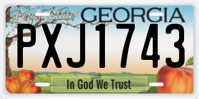 GA license plate PXJ1743