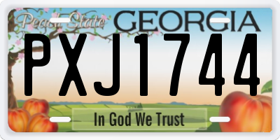 GA license plate PXJ1744