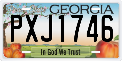 GA license plate PXJ1746