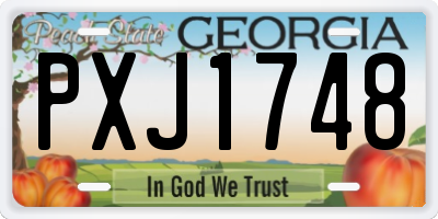 GA license plate PXJ1748