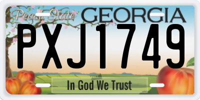 GA license plate PXJ1749