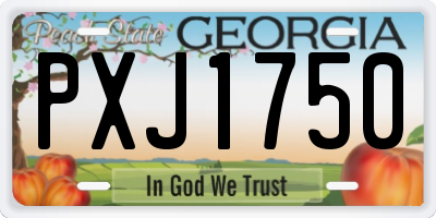 GA license plate PXJ1750