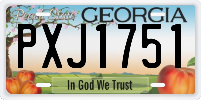 GA license plate PXJ1751