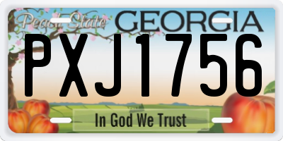 GA license plate PXJ1756