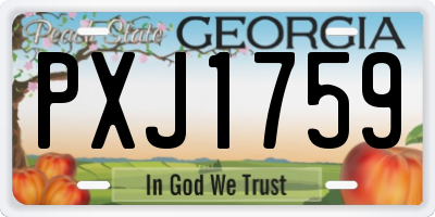 GA license plate PXJ1759
