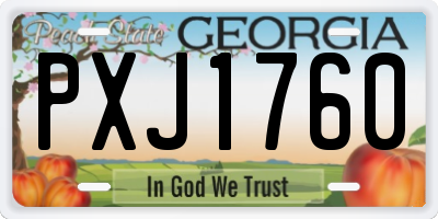GA license plate PXJ1760