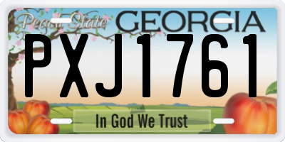 GA license plate PXJ1761