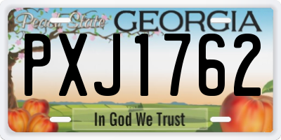 GA license plate PXJ1762