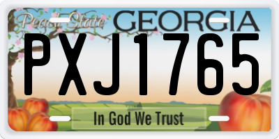GA license plate PXJ1765